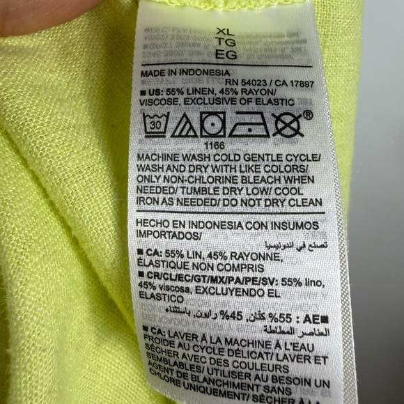 Old Navy Linen Blend Cami Mini Smocked Dress Lime Green NWT XL Summer Beach - Picture 4 of 7